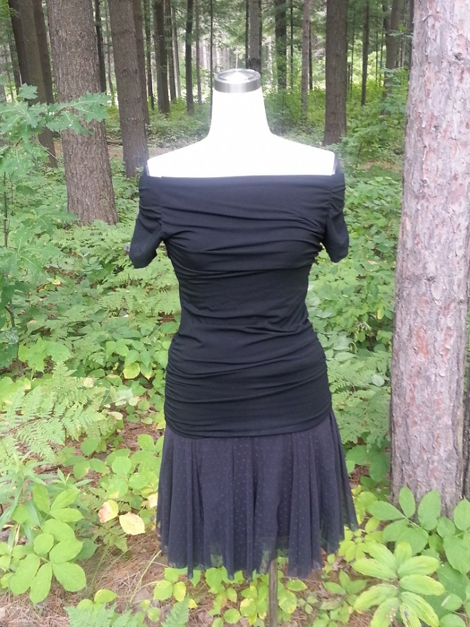 T010 - Black Ruched Bamboo Jersey